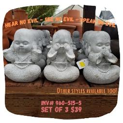 Hear no Evil Buddha Statue Set