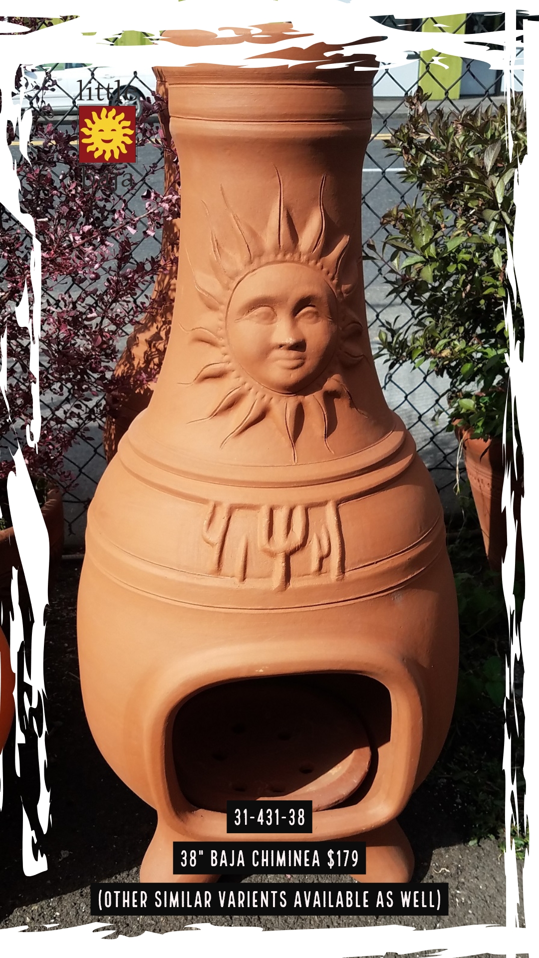 Baja Chimney Little Finest, Mexican Ceramic Fire Pits